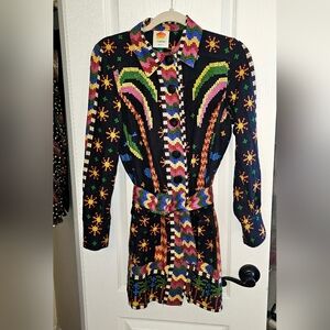 FARM Rio Black Multicolor Mini Dress